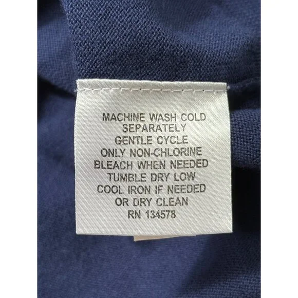 Vineyard Vines V-Neck Sweater Pullover Long Sleeve Cotton Blue Womens Size XL - Picture 7 of 7